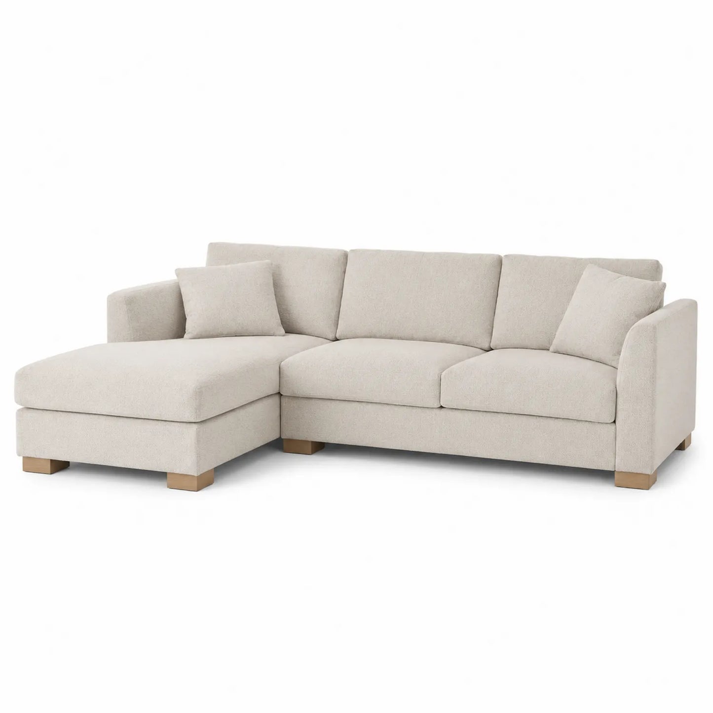 Ecksofa aus Stoff Beige L-Form