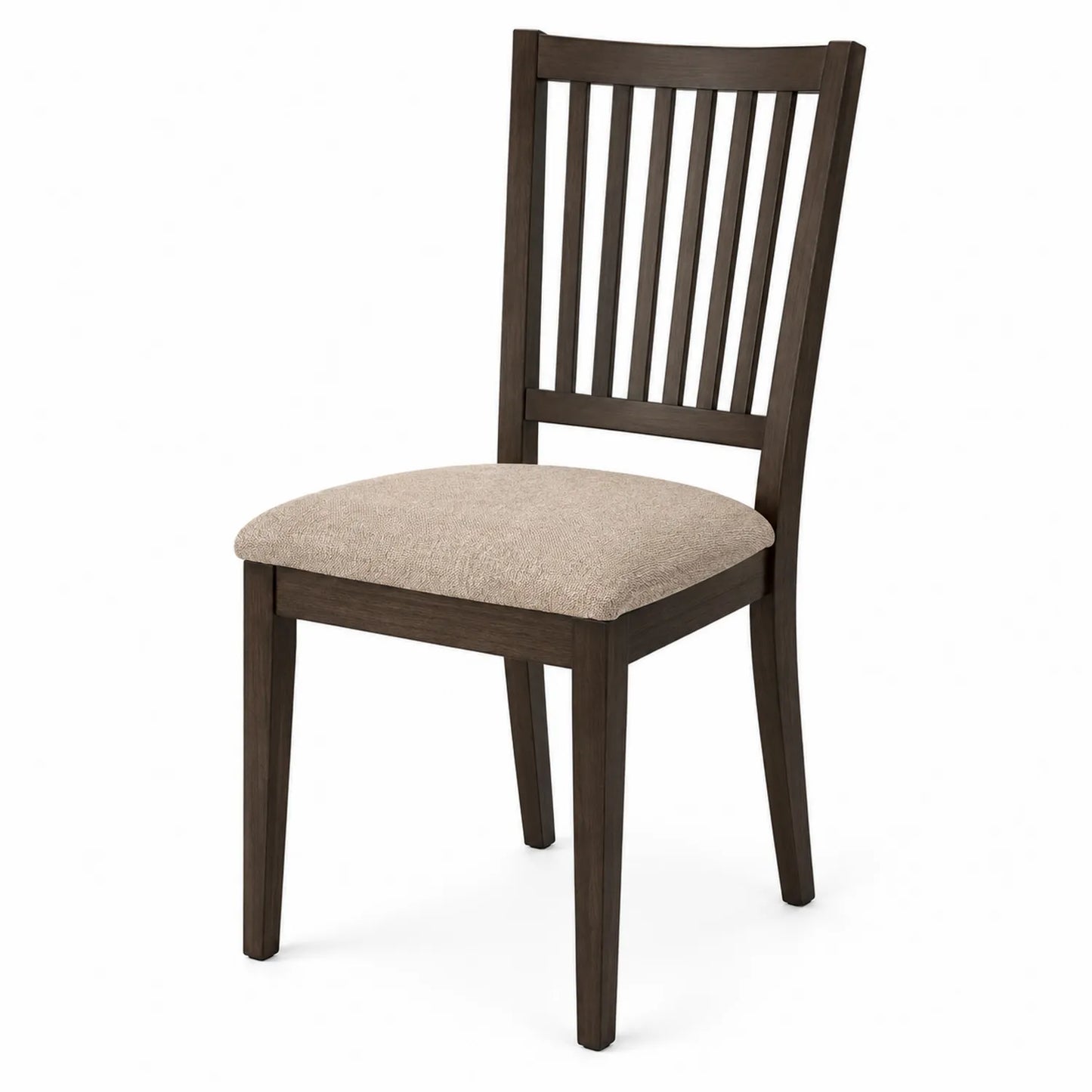 Esszimmerstuhl Holzrahmen Stoff Braun Beige