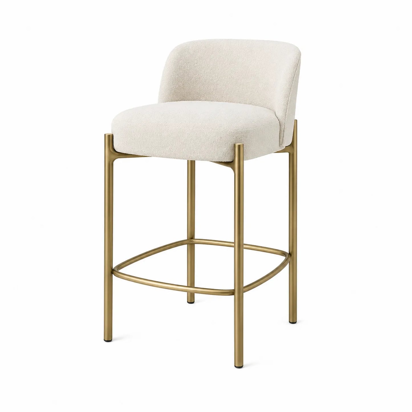 Barhocker mit Stoffbezug und Metallgestell, Beige, 100 cm