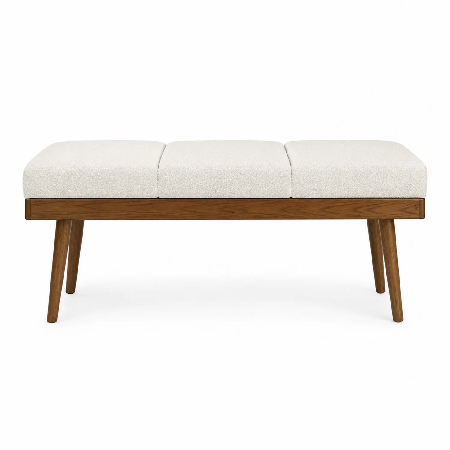 Holzbank mit Baumwollpolsterung Beige 120cm