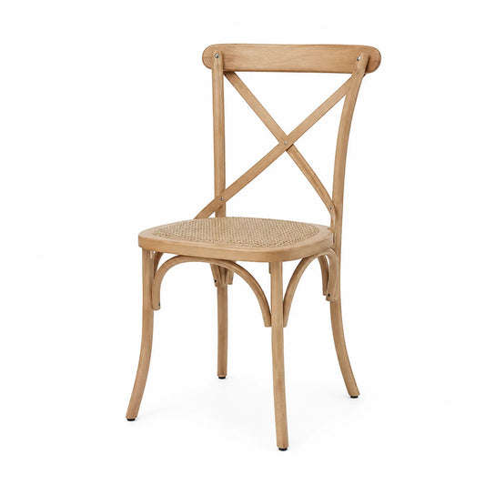 Holzstuhl mit Rattansitz 90 cm Beige