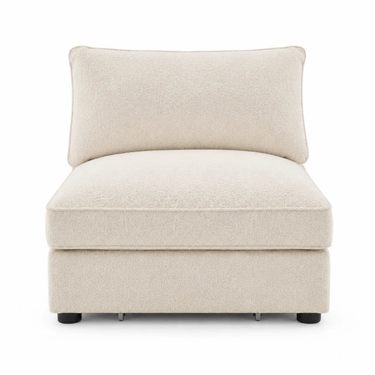 Sessel Bouclé Stoff Beige 80x90x75 cm