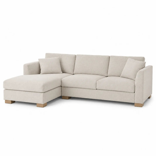 Ecksofa aus Stoff Beige L-Form