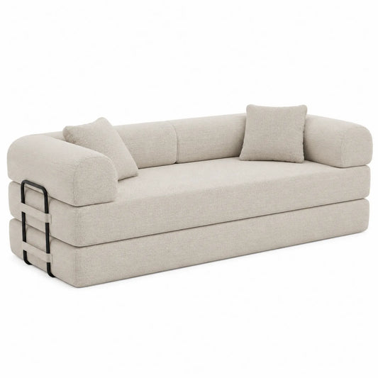 3-Sitzer Sofa Strukturstoff Beige 220x90x70 cm
