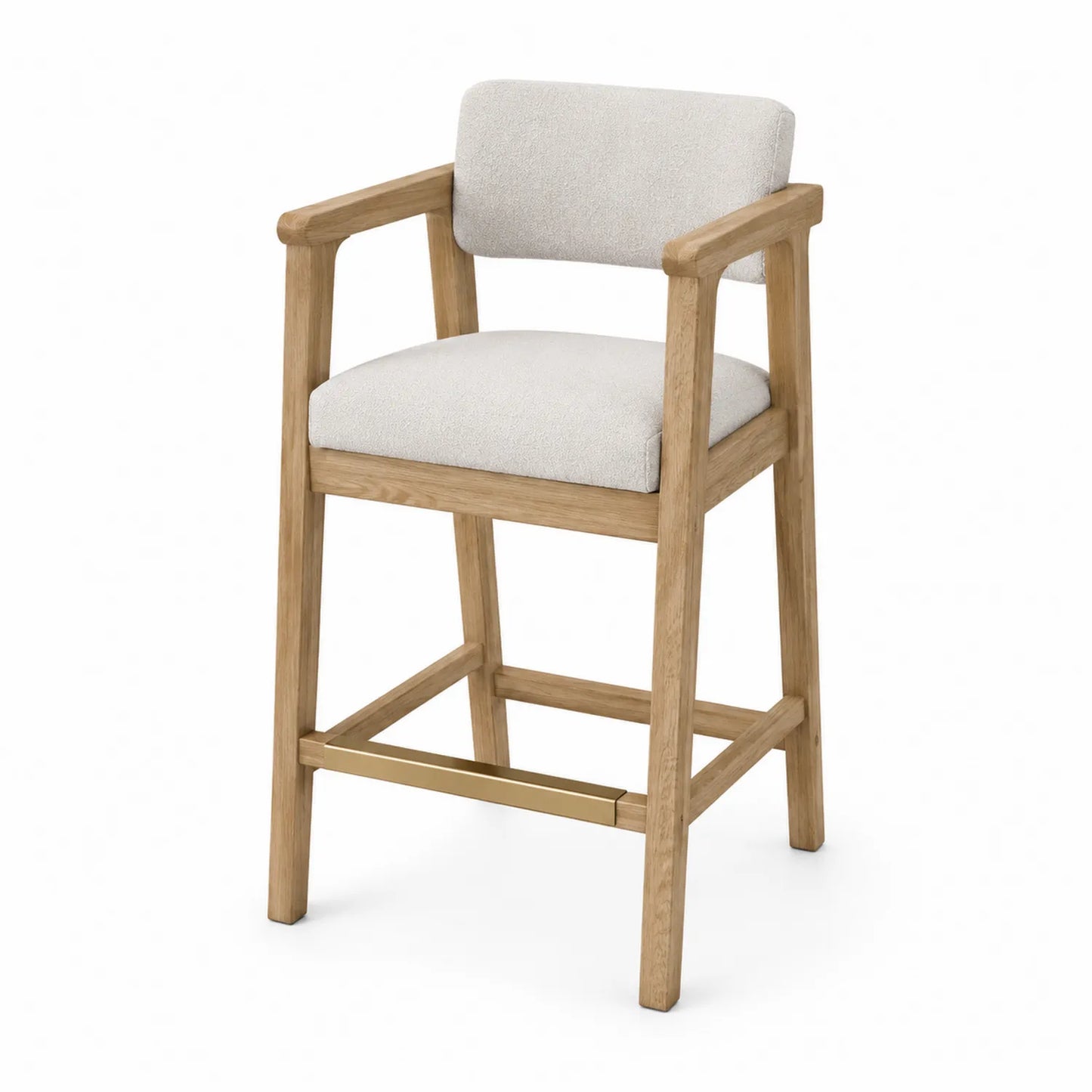 Barhocker Eiche Leinen Beige 110 cm