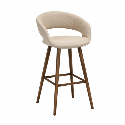 Barhocker Stoff Beige 100cm Höhe