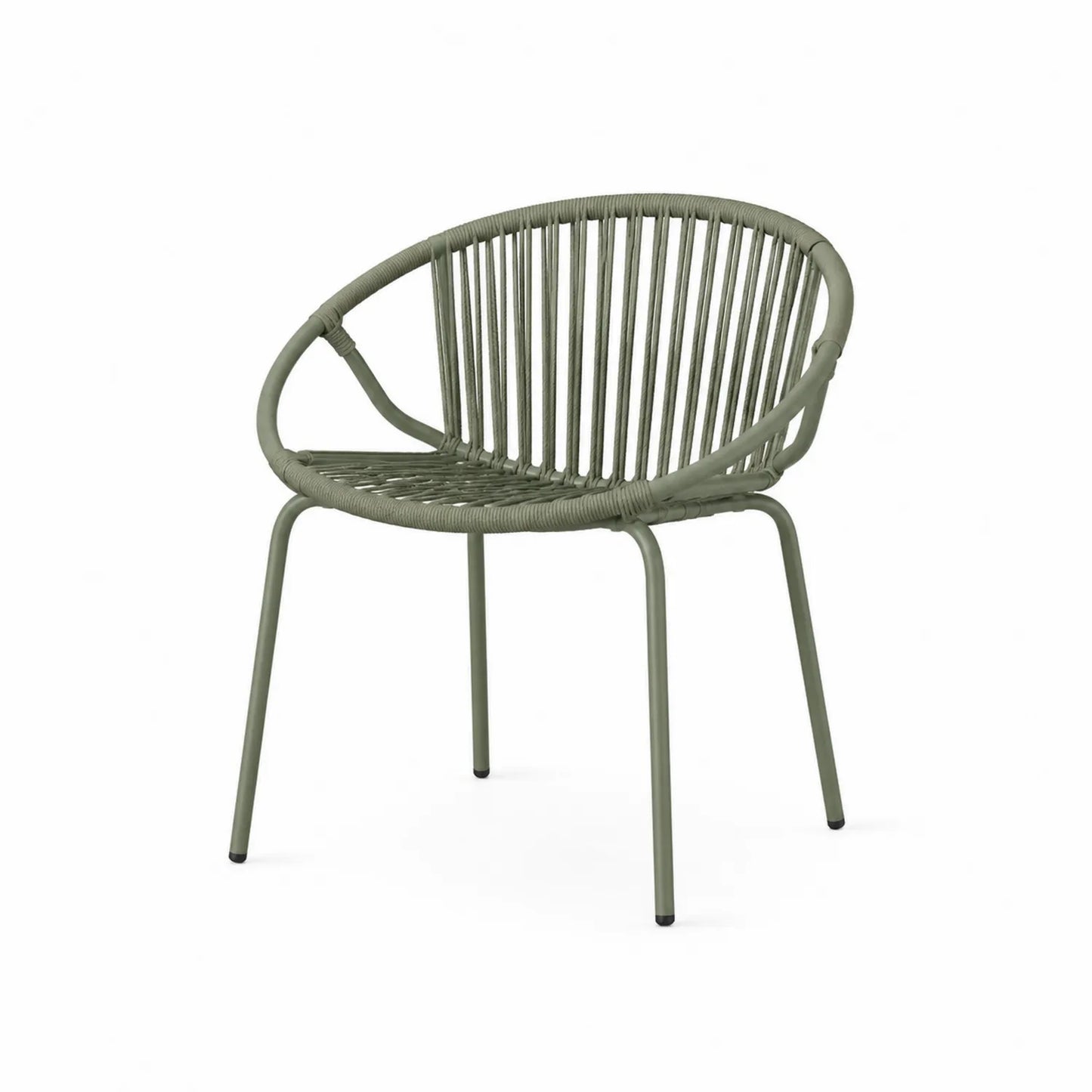 Outdoor-Stuhl Stahl Polyethylen Olivgrün