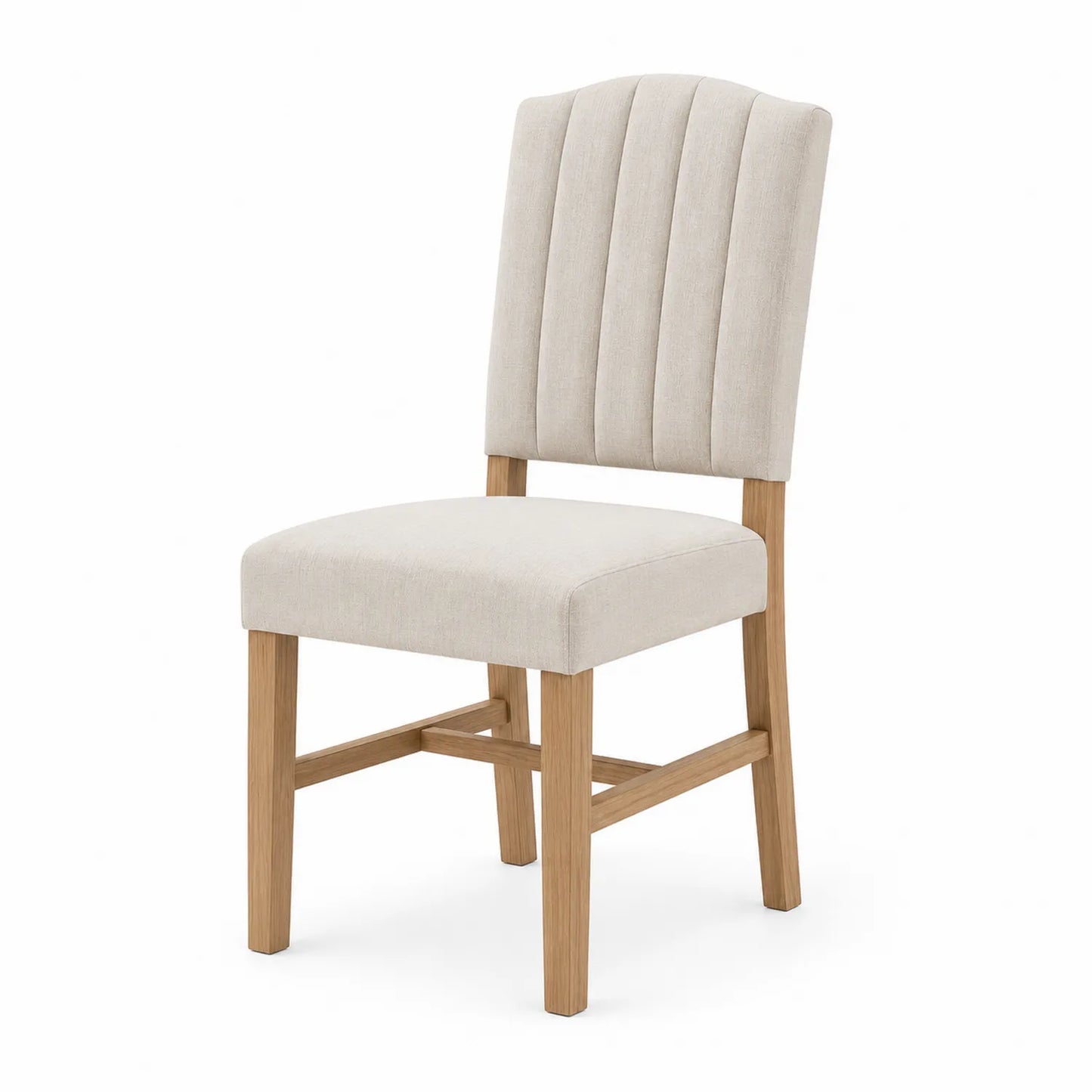 Esszimmerstuhl aus Eiche und Stoff Beige 90cm