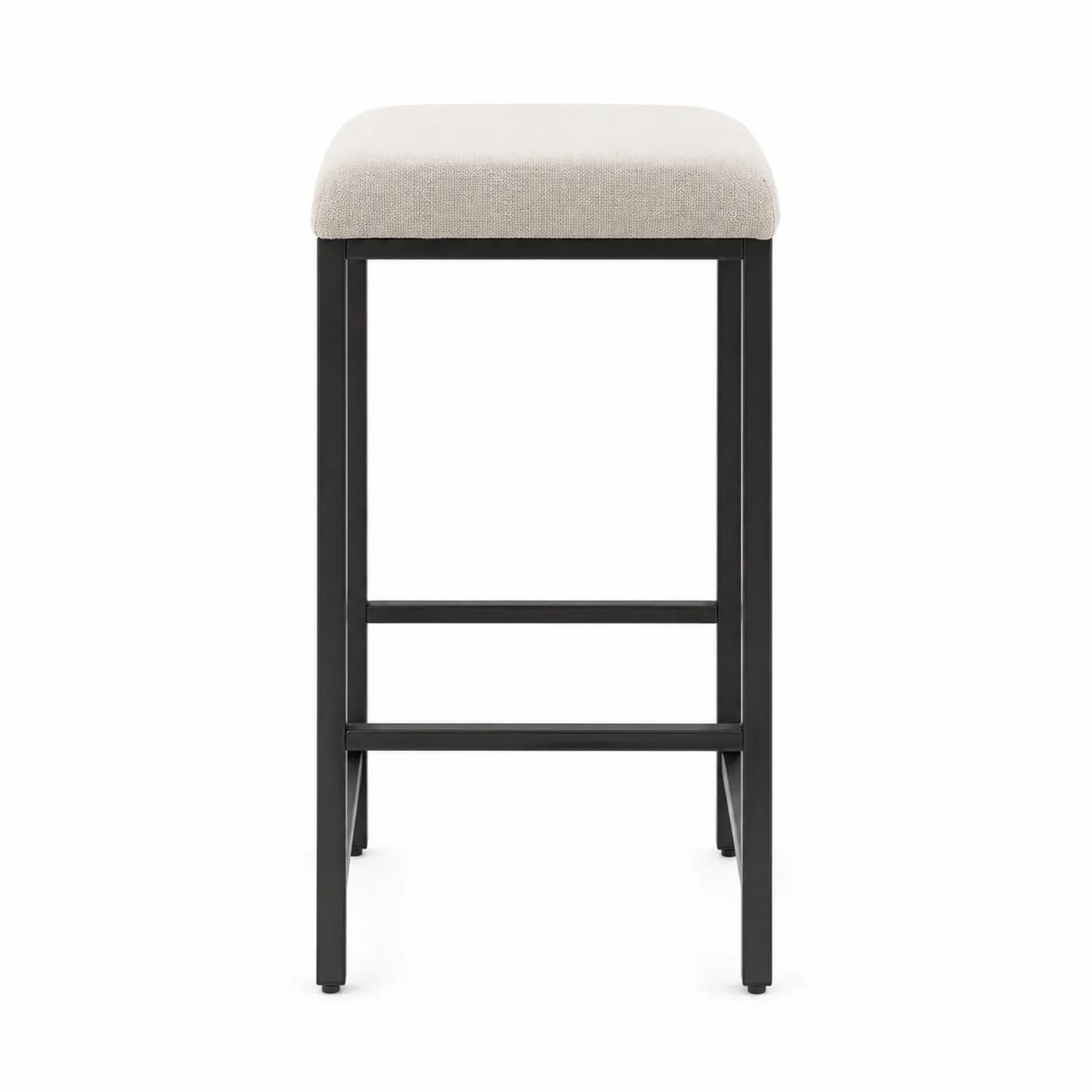 Barhocker Stahlrahmen Leinen Beige 40x40x70 cm