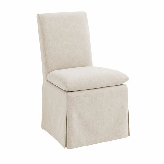 Esszimmerstuhl Holzrahmen Leinen Beige