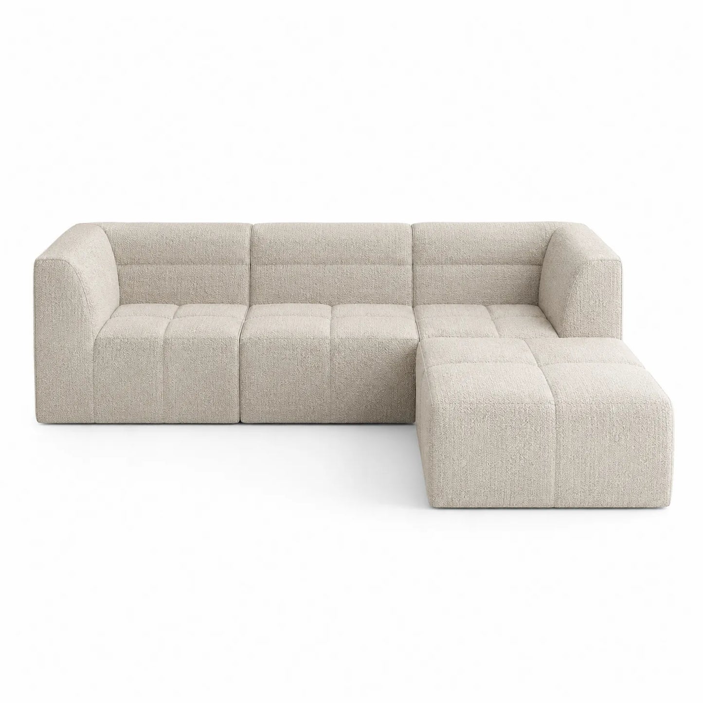 Modulares Stoff-Ecksofa Beige
